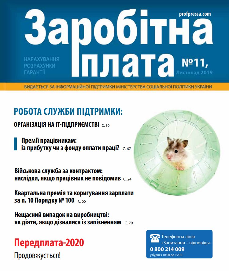 Обкладинка Заробітна плата № 11 (2019)